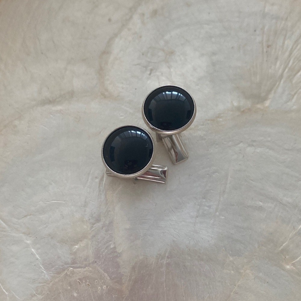 PIONEER Black and Silver Cufflinks - Picture 4 of 4